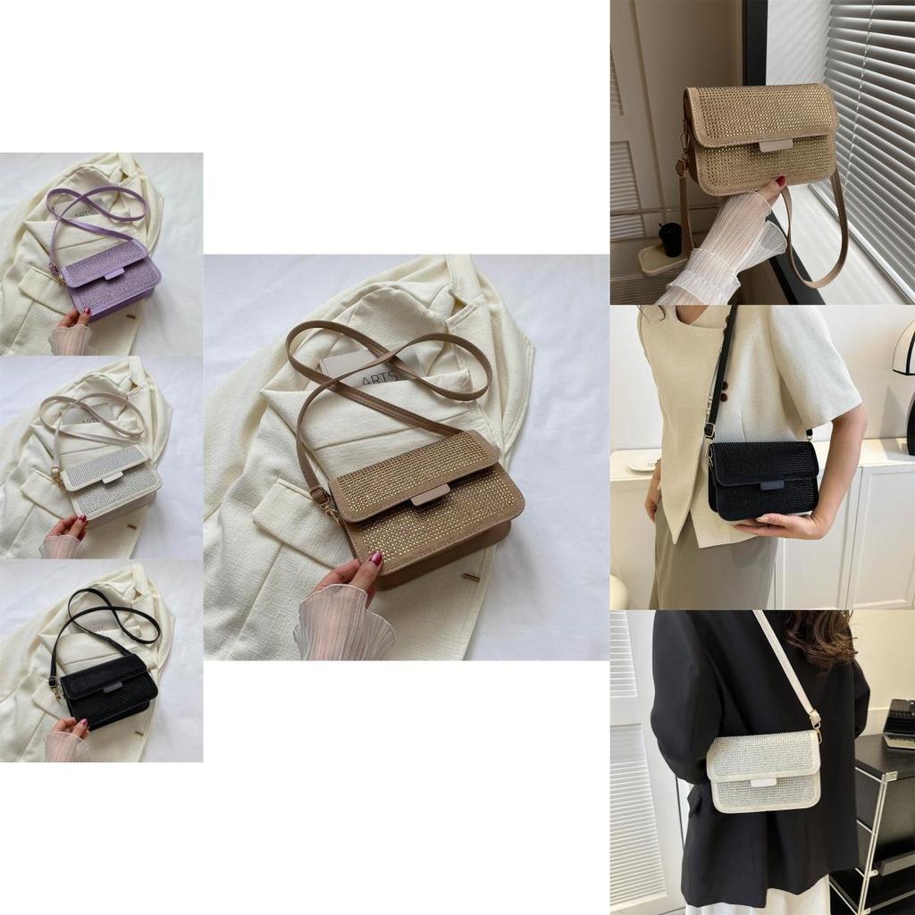 Stilvolle, trendige Damen-Schultertasche aus PU-Leder, neue Sommermode 2023, kleine quadratische Tasche