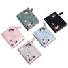 Fashion Cowboy Style Wallet Cat Embroidery Pattern Large Capacity Buckle Phone Pocket Bag Coin Purses for Women Men