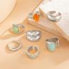 Europejski i Amerykański Zestaw Pierścionków Akrylowych: Damskie pierścionki otwarte o nieregularnym kształcie, luksusowe i lekkie