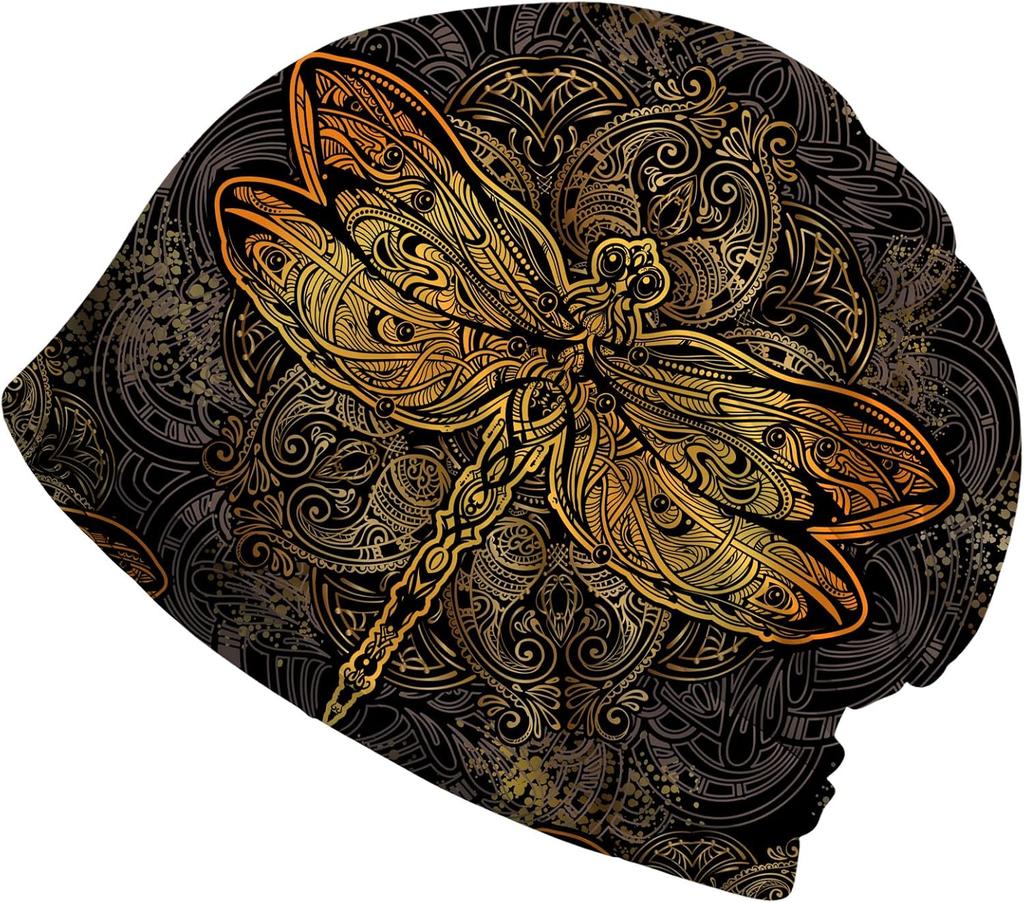Dragonfly Unisexdala Beanie Chemo Hat Cancer Headwear Skull Hat Knitted Hat Scarf Nightcap Skull Cap for Women Unisex