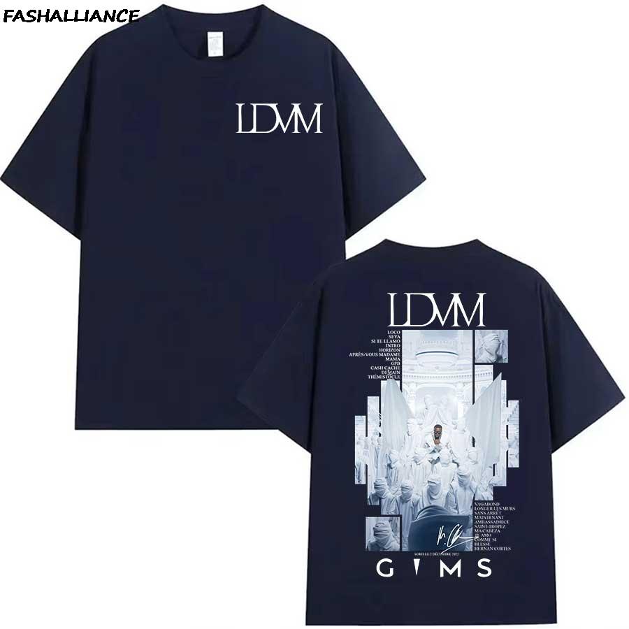 FRANCIA RAPPER GIMS LVDM ALBUM Maglietta per Uomo Donna Hiphop Streetwear Top Oversize 100% Cotone Maglietta