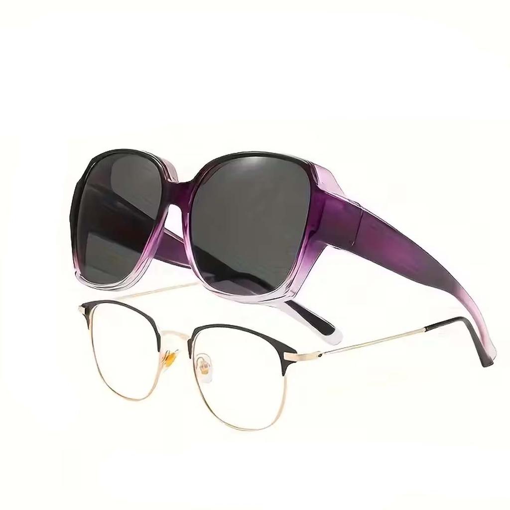 Occhiali da sole sovrapponibili per donna Occhiali oversize con protezione UV che si adattano sopra occhiali da vista T01