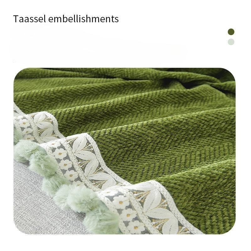 Herringbone Chenille Solid Color Sofa Towel Sofa Cover Sofa Cushion Thickened Sofa Cover Cover Cloth Universal In All Seasons