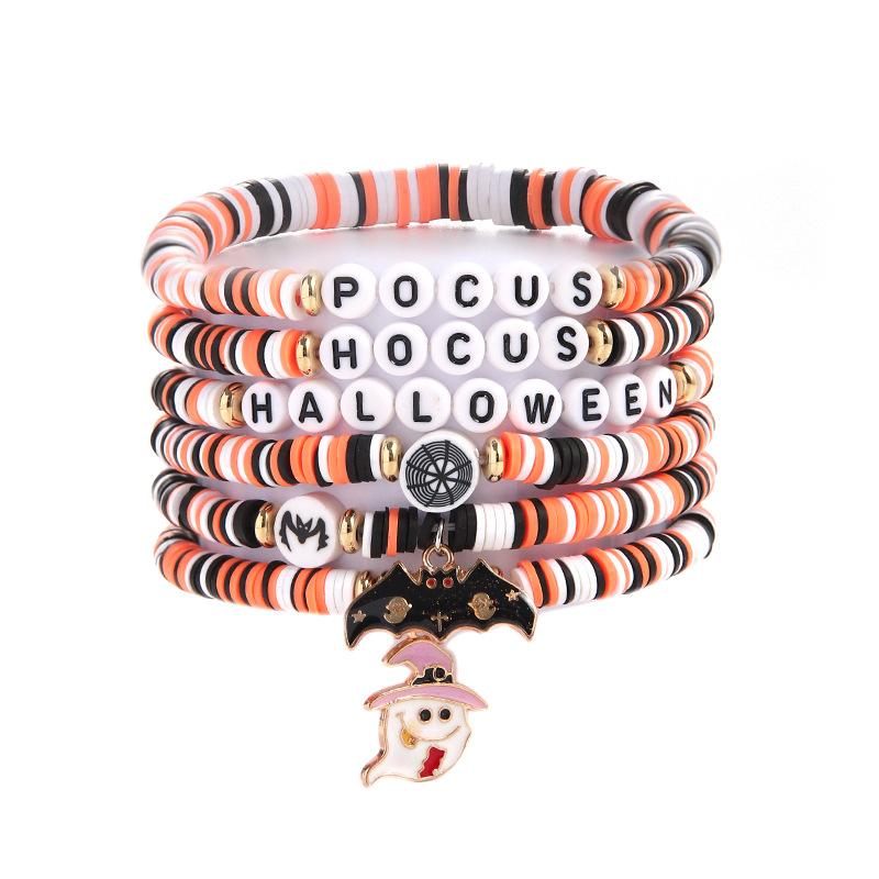 Hot Sale Acrylic Bracelet Set Halloween Bracelet Cartoon Ghost Pumpkin Jewelry Horror Dress Up Ornament