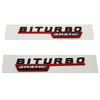 1Pair Car Fender Side Sticker Rear Trunk Badge for Mercedes Benz BITURBO 4MATIC 2014-2016 W221 W212 W205 W211 C180 W210 GLC B200 AT1