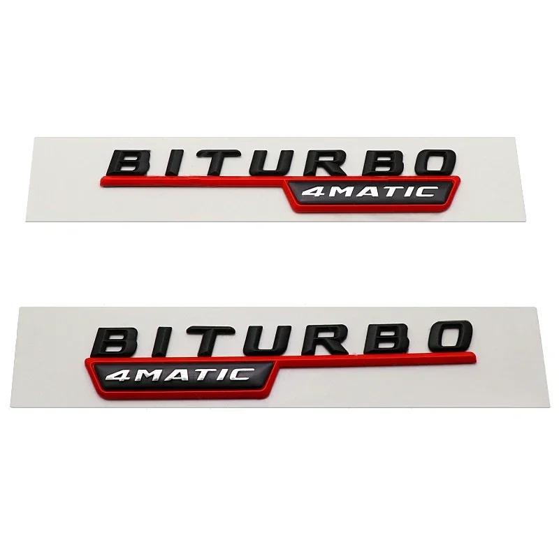 1Pair Car Fender Side Sticker Rear Trunk Badge for Mercedes Benz BITURBO 4MATIC 2014-2016 W221 W212 W205 W211 C180 W210 GLC B200 AT1