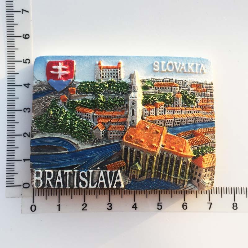 Slovakya Seyahat Buzdolabı Çıkartmaları Yaratıcı Seyahat Hediyelikleri Reçine Buzdolabı Mıknatısları Karatahta Manyetik Çıkartmalar Ev Dekorasyonu