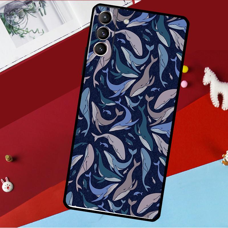 Whale Fish Wave Sea Funda For Samsung Galaxy S26 S25 S24 S22 S23 Ultra Plus S20 S21 FE S9 S10 S25 FE Phone Case