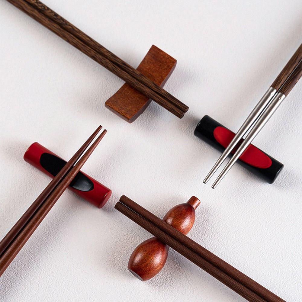 6Pcs Multifunctional Wooden Spoon Chopstick Rest Kitchen Tableware Chopstick Pillow Chopstick Holder
