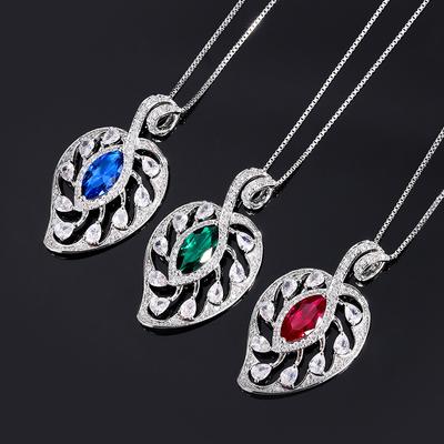 Temperament Fashion Necklace Court Vintage Sapphire Necklace Ruby Clavicle Chain Spot