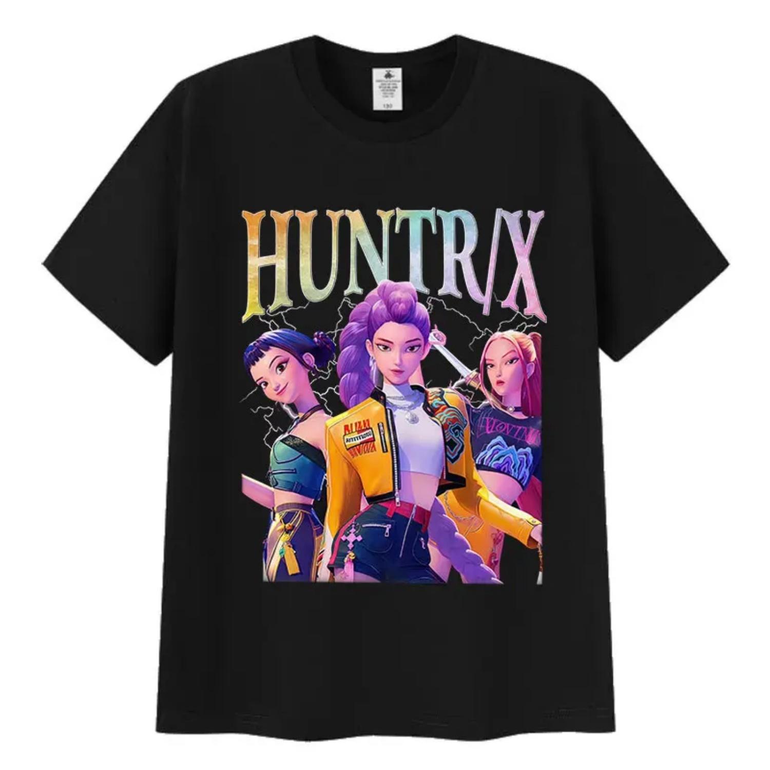 

Huntrix Kpop Demon Hunters 2025 Movie Graphic T Shirt Men Women Summer Aesthetic Fashion T-shirts 100% Cotton Oversized T-shirt S