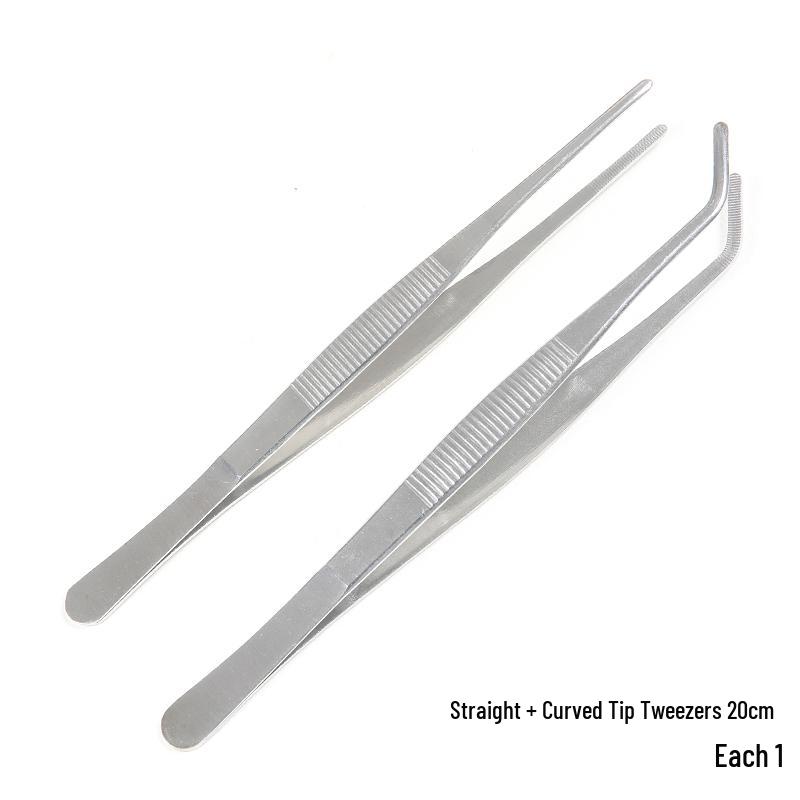 Extra Long Stainless Steel Bent Tip Tweezers for Aquatic Plants and Multi-Purpose Use.