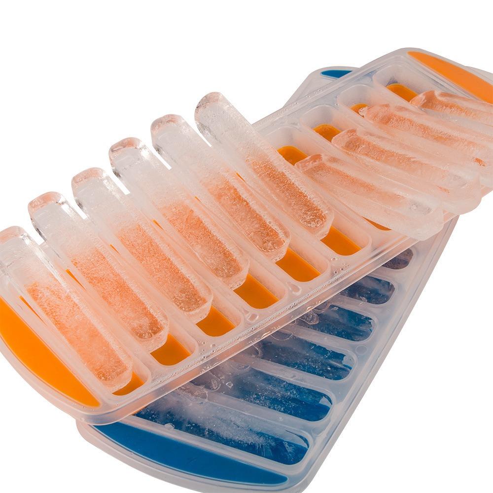 Silicone Long Strip Ice Cube Mold 10 Holes Ice Cube Tray DIY Ice Block Mold Cold Drink
