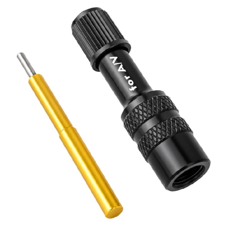 Metal Bike Suspension Inflation Adapter for Air Fork and Rear Shock Pressure Work, Stored with Cycle Repair Gear