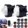 Car Devil Eyes Lens Lights 12-36V Demon Red Eye Dynamic Headlight Assembly With Remote Control Auto Retrofit Accessorie