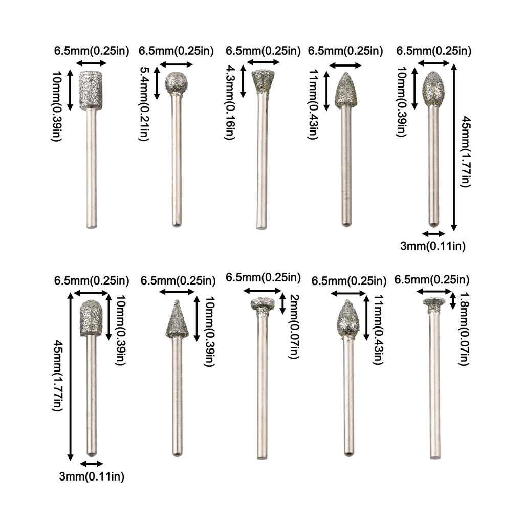 Precision Grinding Bits Emery Carving Tools For Small Projects 46 Silver Precision Grinding For Glass Versatile Application