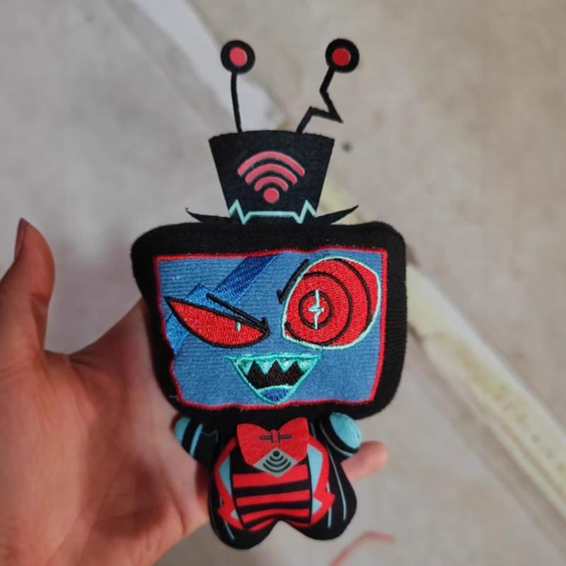10cm Anime Hazbin Hotel Walkers Vox Plush Pendant Niffty Alastor Lucifer Husk Sir Pentious 3V Hazbin Evil Boss Pendant Doll Toy