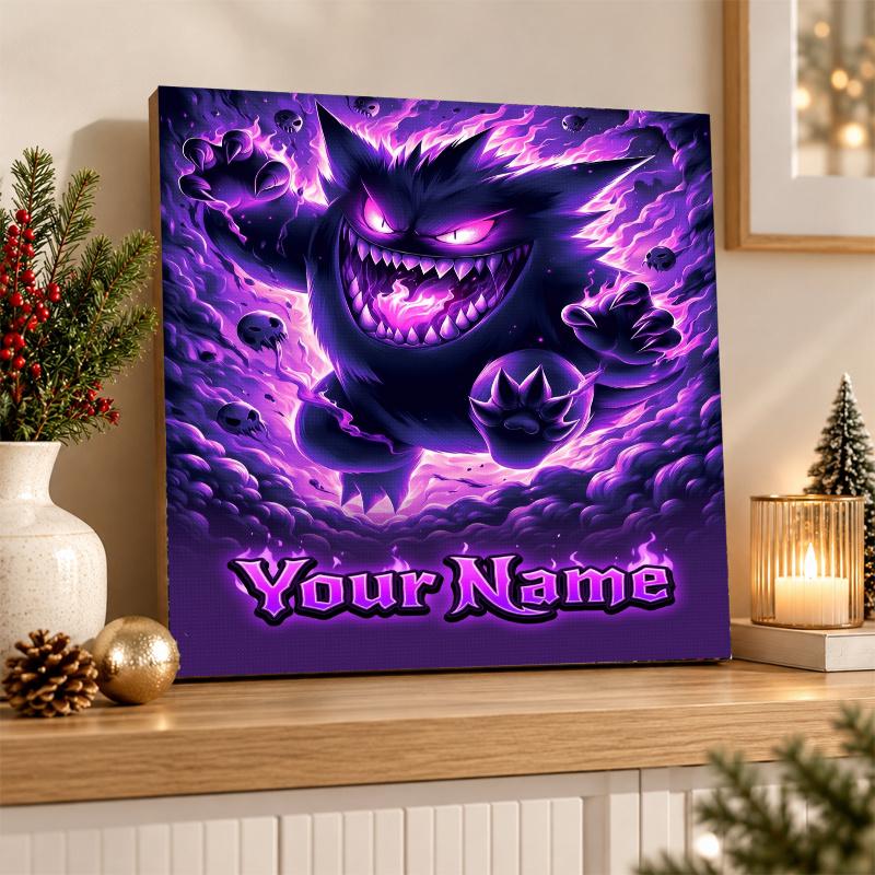 Gengar Custom Name Diamond Painting Personalized 5D Full Drill DIY Diamond Art Home Decor