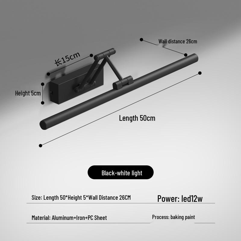 LED Vanity Mirror Light: Drill-Free Installation for Bathroom or Dressing Table Cabinets