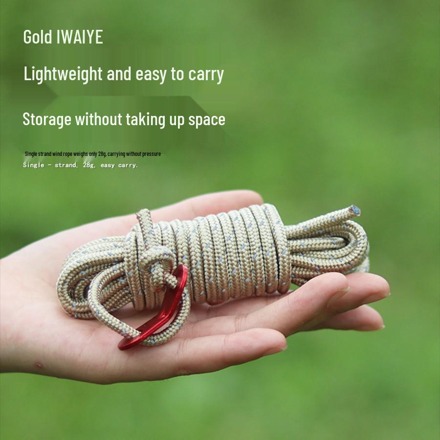 4m Reflective Windproof Tent Rope with Adjuster for Outdoor Camping