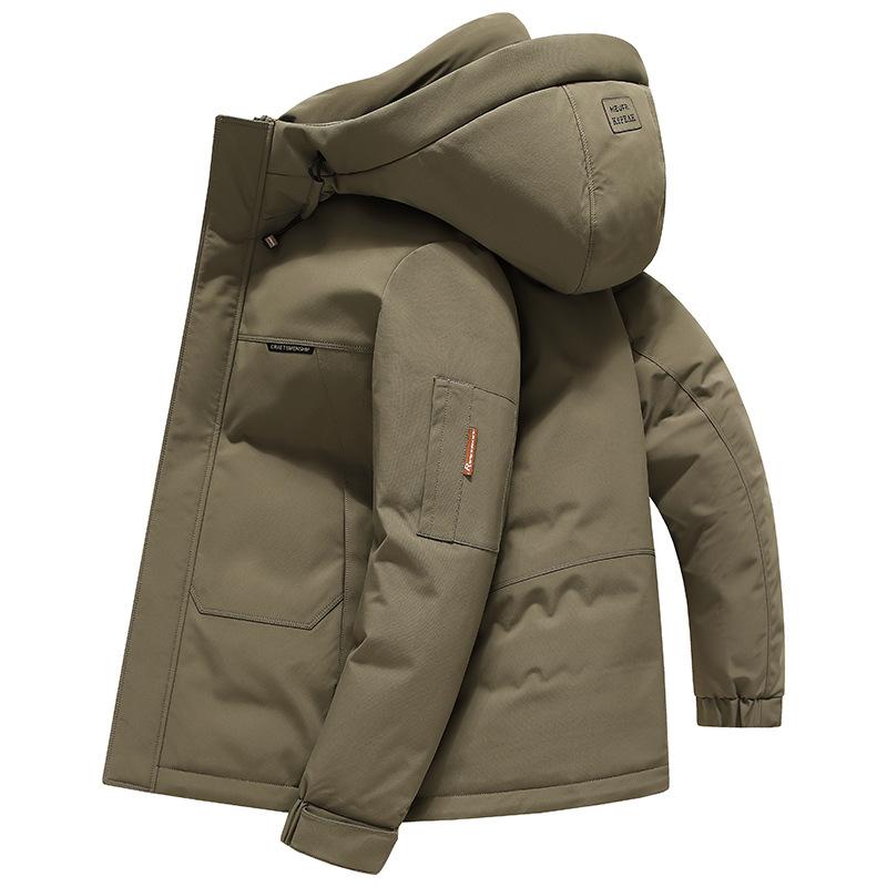 Men's Down Jacket Short Hooded Winter Warm Thickened Middle-aged and Young Fashion Casual