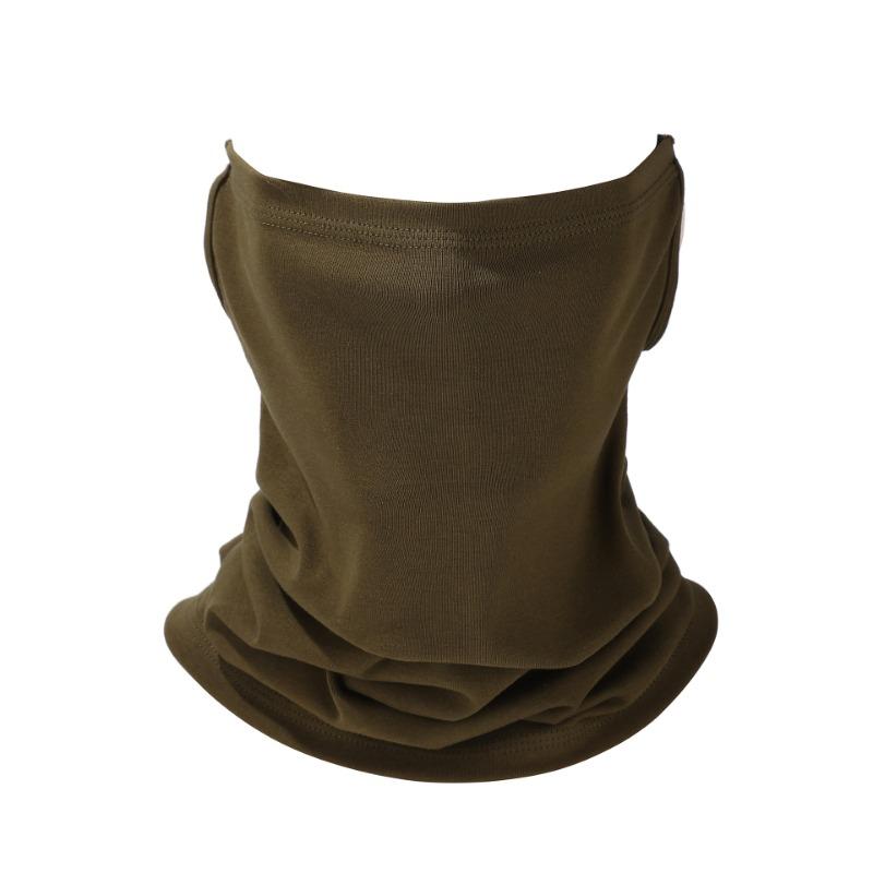 Sunscreen Ear Mask Headscarf Men's Solid Color Cotton Neck Cover Outdoor Cycling Fishing Breathable Scarf
