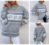 Women's Autumn Winter Christmas Sweater Half Turtleneck Snowflake Pullover