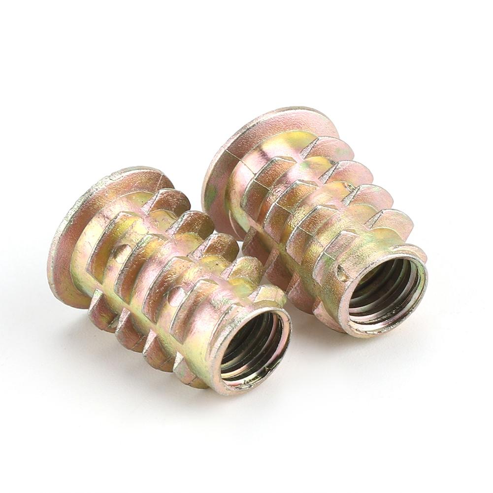 20Pcs M8 20mm Zinc Alloy Hex Drive Head Furniture Nuts Threaded for Wood Insert