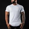 Düz Spor Tişörtü Erkek Yaz Fitness Giyim O-Yaka Kısa Kollu Tişört Pamuklu Slim Fit Tişört Vücut Geliştirme Egzersiz Tişörtleri Üstler