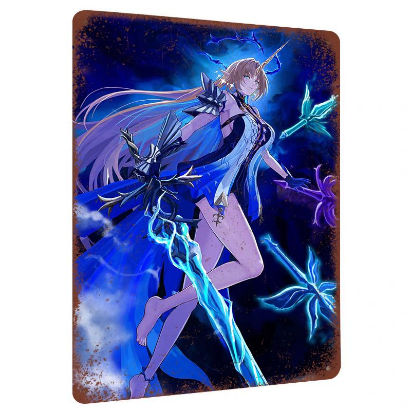 

Custom Anime Game Character Metal Tin Sign Home Decor Living Room Bedroom Wall Art 20x30cm（7.8x11.8inch）