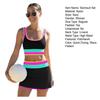 3Pcs/Set Swimsuit Set Padded No Underwire Bra High-Waist Bikini Briefs Set with Overskirt Color-Blocked Wave Pattern Bikini Set