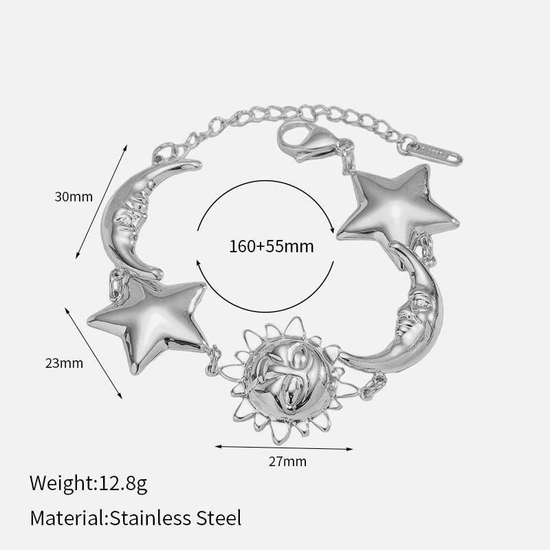 

Star Moon Sun Titanium Steel Bracelet For Women Tarnish Free Luxury Premium Fashion Stainless Steel Jewelry 2