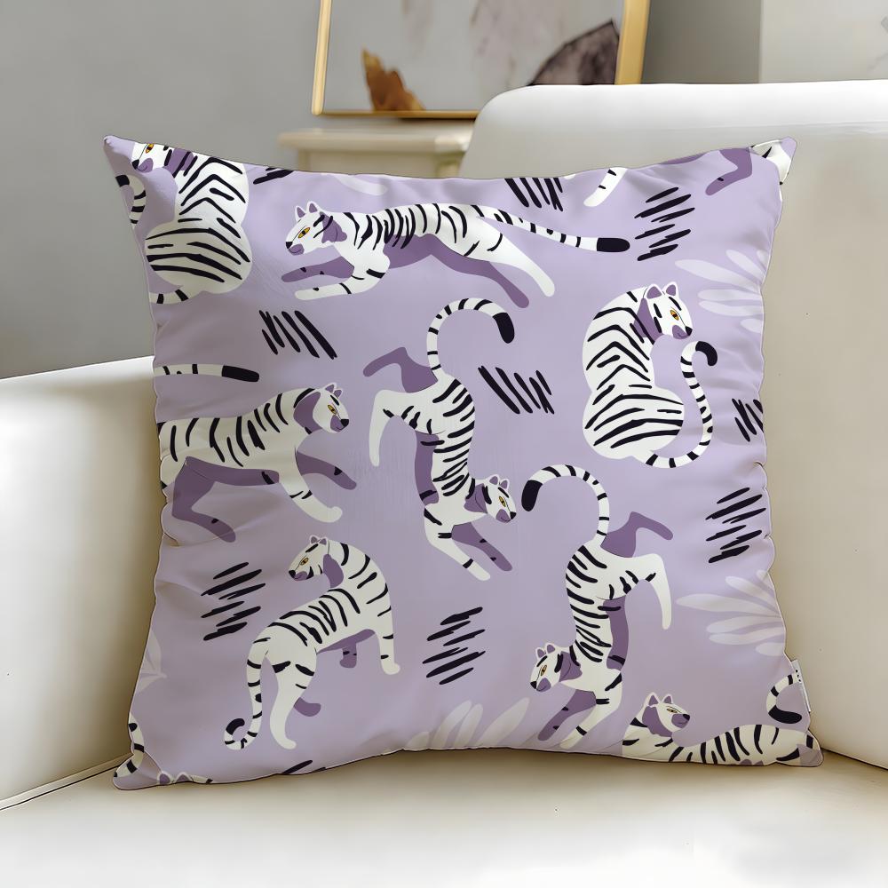 classic pattern Tigers Print Cushion Cover Soft & Easy-Wash Pillow Case – Versatile for Couch, Bed, Travel and Office 30cmx30cm