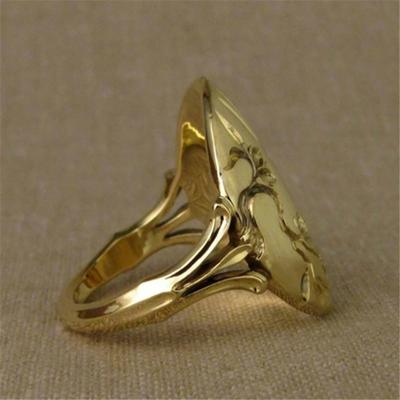 Women Ring Vintage Exquisite Elegant Bird and Flower Engagement Ring for Valentine's Day