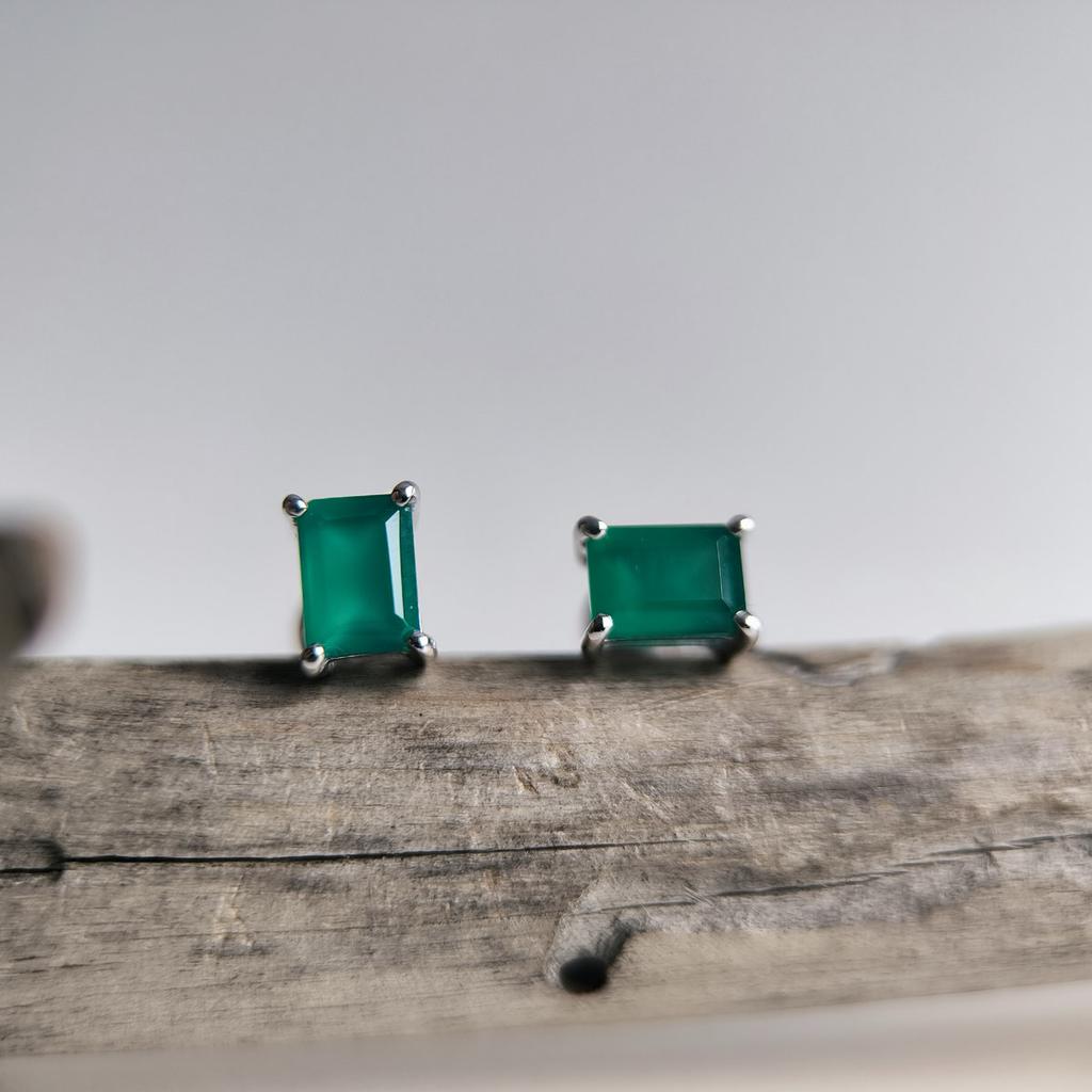 Серебряные серьги с натуральным агатом 1.85ct (2206583)