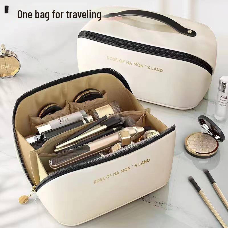 Reise-Kosmetiktasche mit großer Kapazität - Tragbares Kissen-Design für Hautpflege und Toilettenartikel