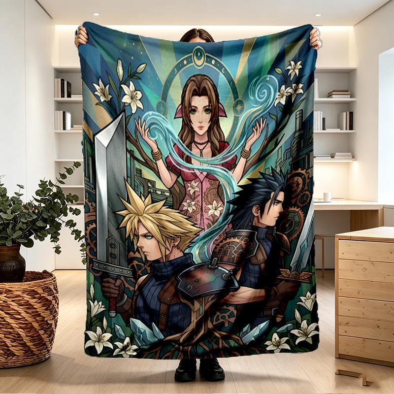 Final Fantasy Print Blanket - Soft & Comfortable, for Bedroom, Travel, Sofa, Home Decoration - Birthday Christmas Gift for Friend