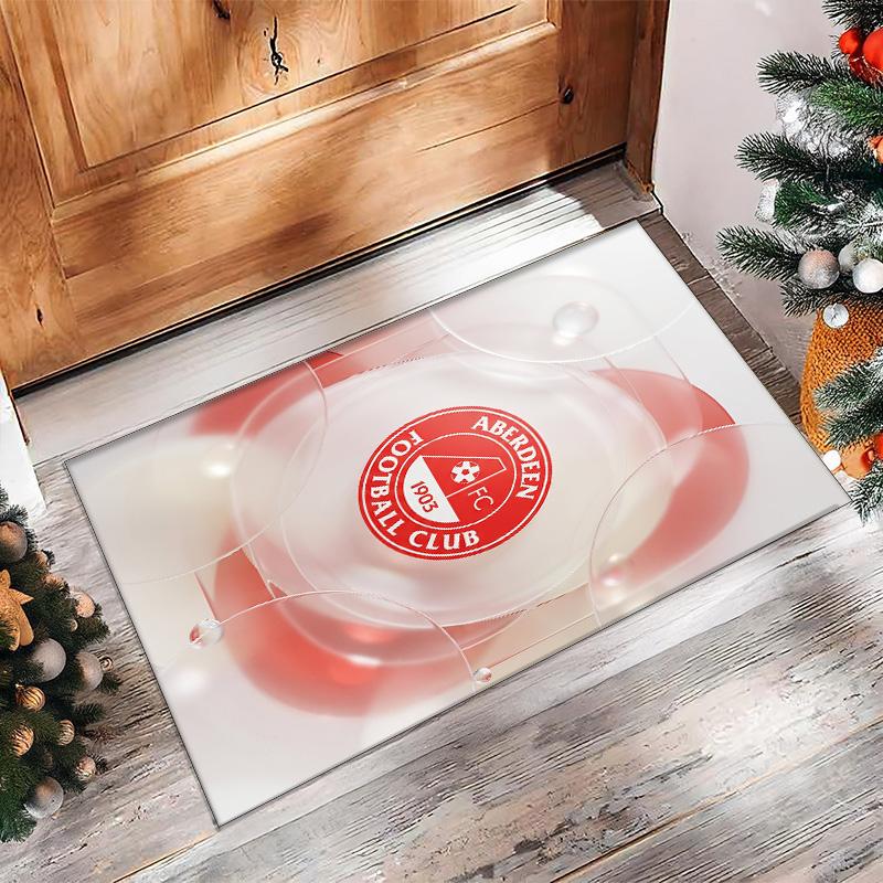Aberdeen FC Soccer Football Pattern Soft Area Rug Non Slip Indoor Floor Carpet Sports Decor Mat for Bedroom