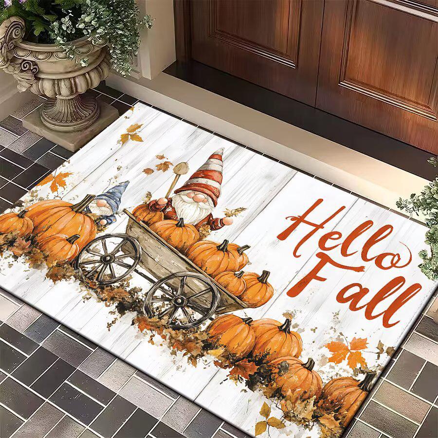 Non-Slip Halloween Floor Mat: Dirt-Resistant, Water-Absorbent Crystal Velvet for Bathroom or Entrance
