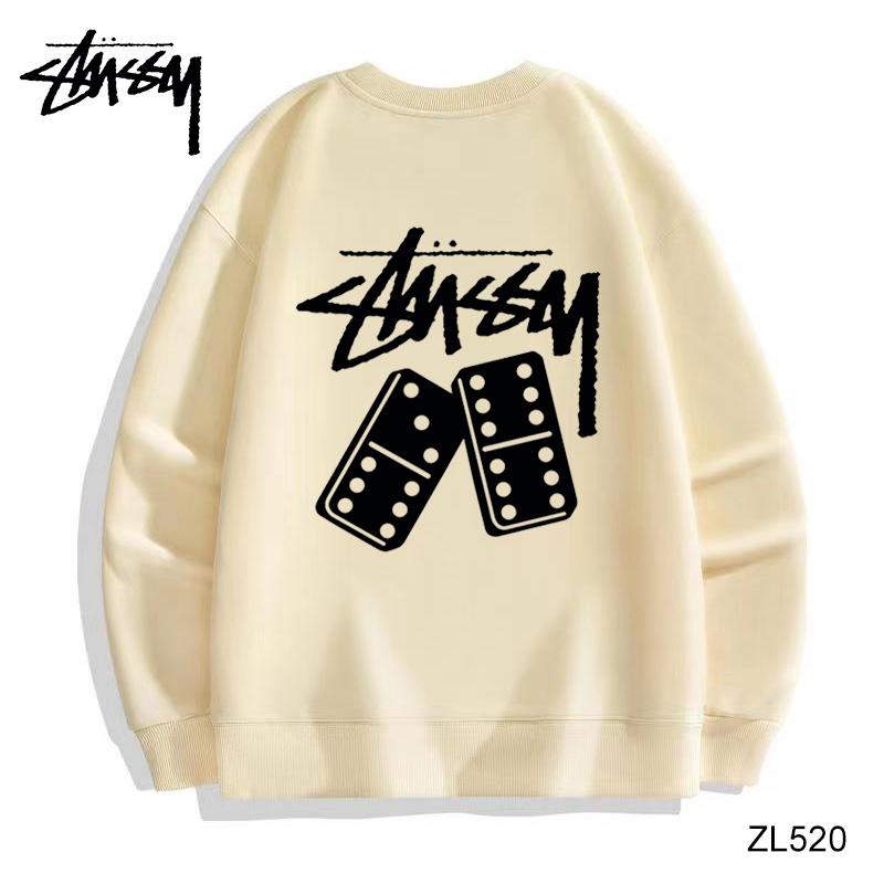 

Stussy зимний высококачественный хлопковый флисовый теплый свитер с круглым вырезом Stussy, свитер для пары с двойным принтом в виде кубиков