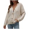 Women's  And Winter Button Solid Color Knitted Cardigan Long Sleeve Sweater