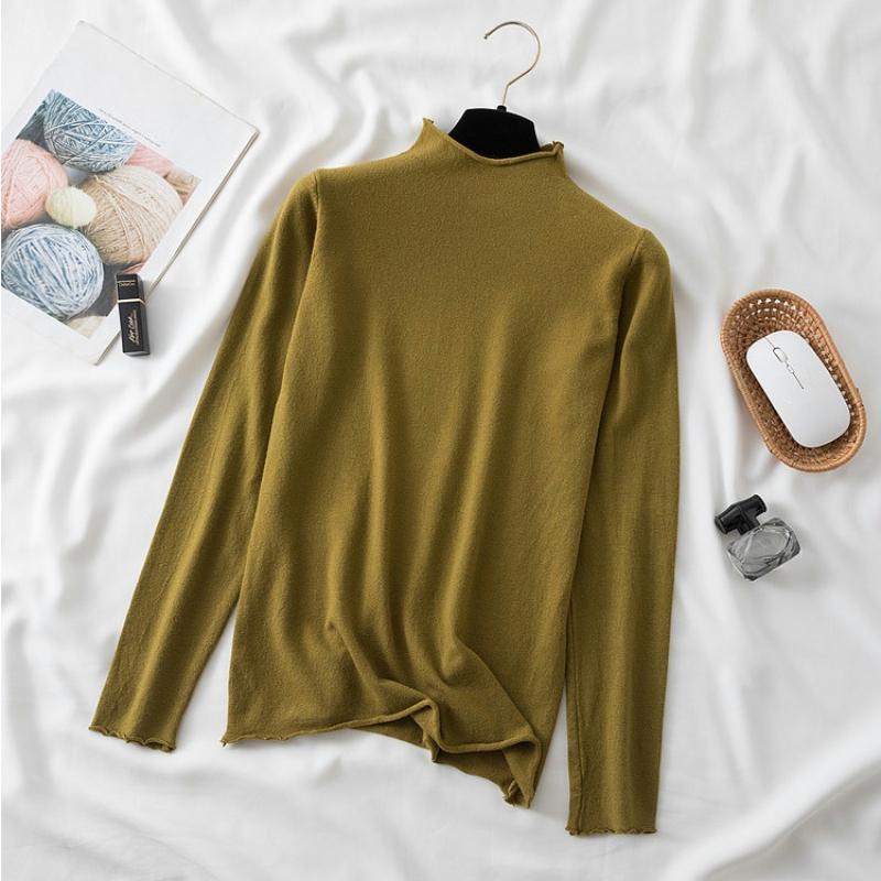 

Осенний круглый вырез, вязаный свитер для женщин с длинным рукавом, модная зимняя одежда, элегантные тонкие пуловеры, свитера для женщин, однотонные повседневные джемперы, топы 25492 One Size