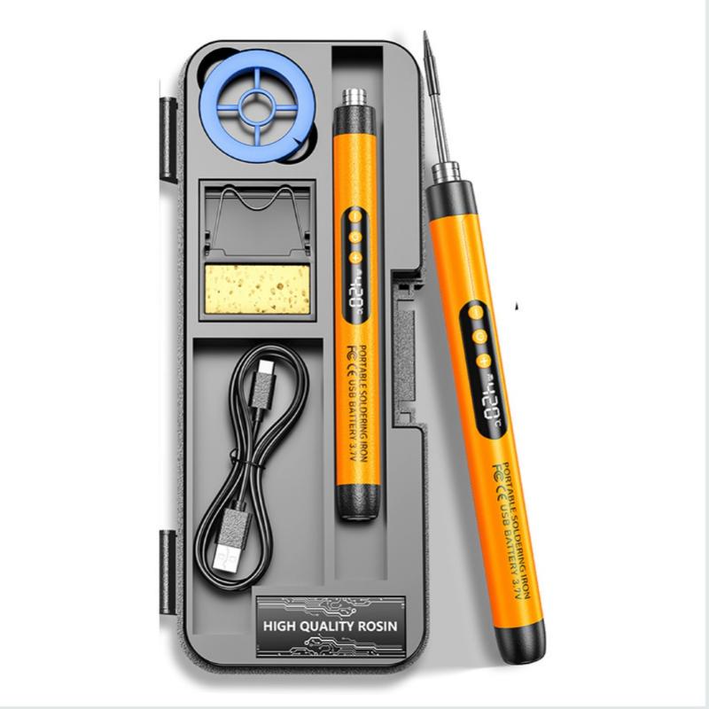 Kit de Ferro de Solda USB Aquecimento Rápido com Pontas Extras Estojo de Armazenamento para Drone RC Reparo de Peças Pequenas Soldagem