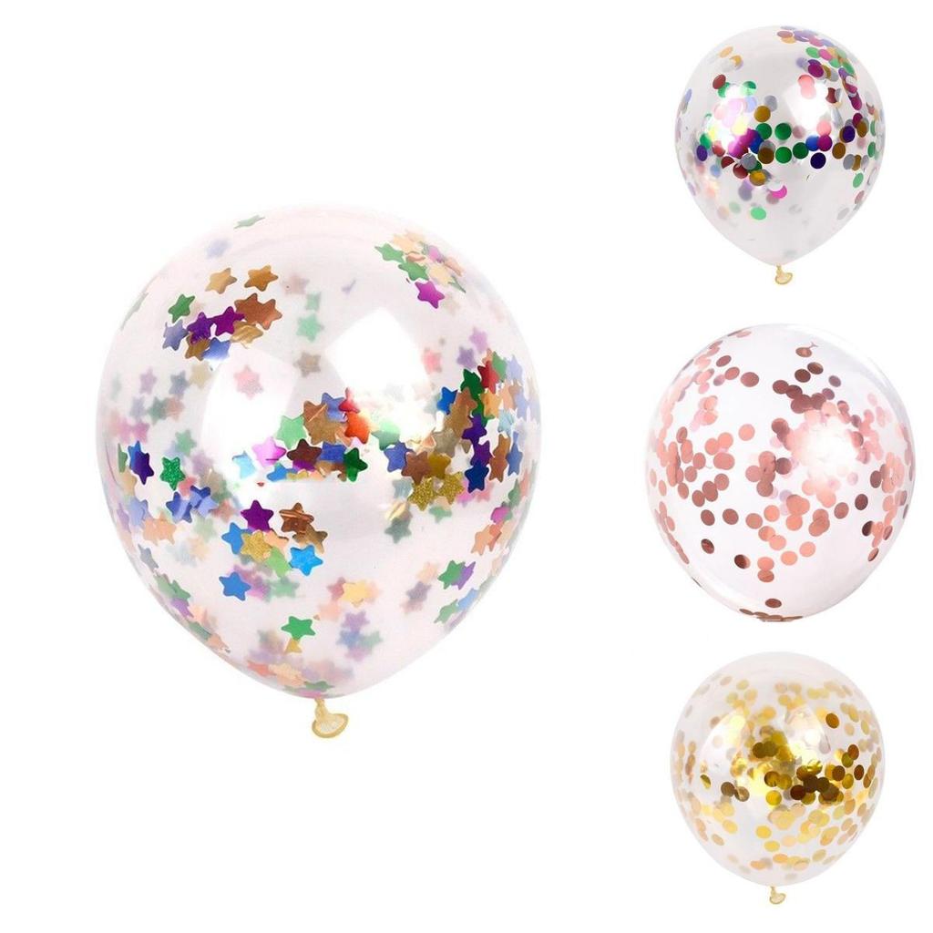 Globo de Confeti Vibrante de 12" Látex Helio Perfecto Para Cumpleaños Bodas Fiestas Memorables