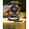 20000mAh Camping Fan Battery Operated Fan with 4 LED & 8 Speeds Desk Fan with Remote Rechargeable Portable Outdoor Fans for Tent