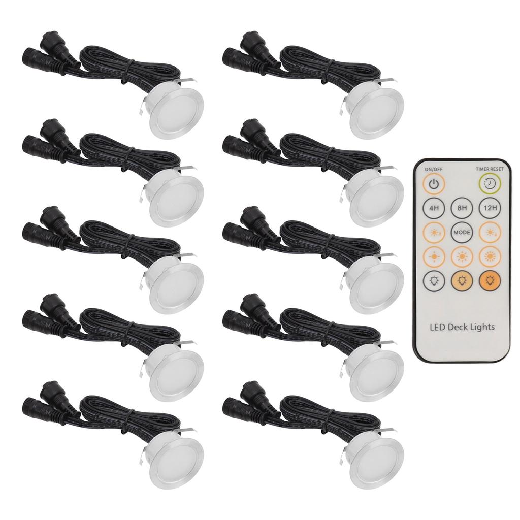 10 PCS LED Deck Light Kit 0.8W 304 Stainless Steel IP67 Waterproof Recessed LED Deck Lamp 90?265V