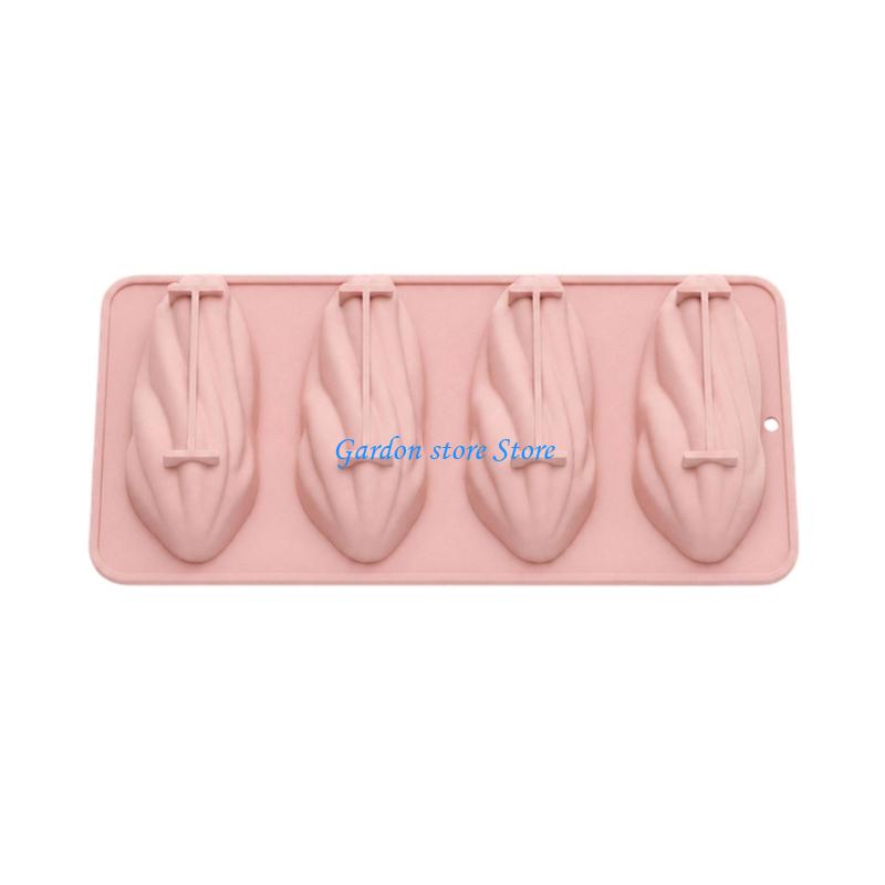 B0KB Heat Resistant Pistachios Cake Pan Molds 4 Cavity Silicone Dessert Mould For Birthday Parties And Cooking Classes