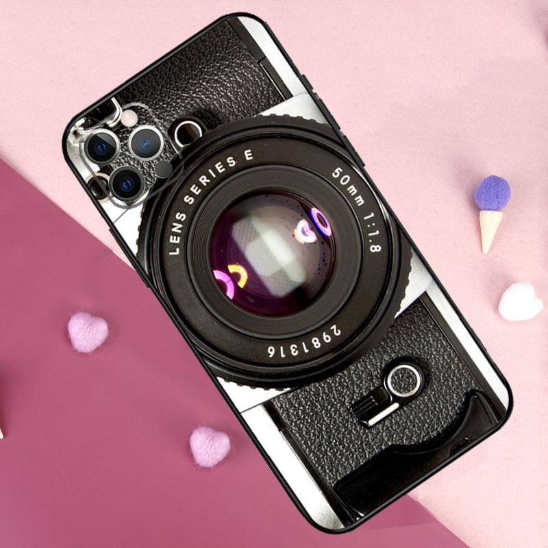 Retro Nostalgia Camera Phone Case For iPhone 17 Pro Max 11 14 15 16 Pro Max Plus 12 13 Mini 16e 17 Air Back Cover
