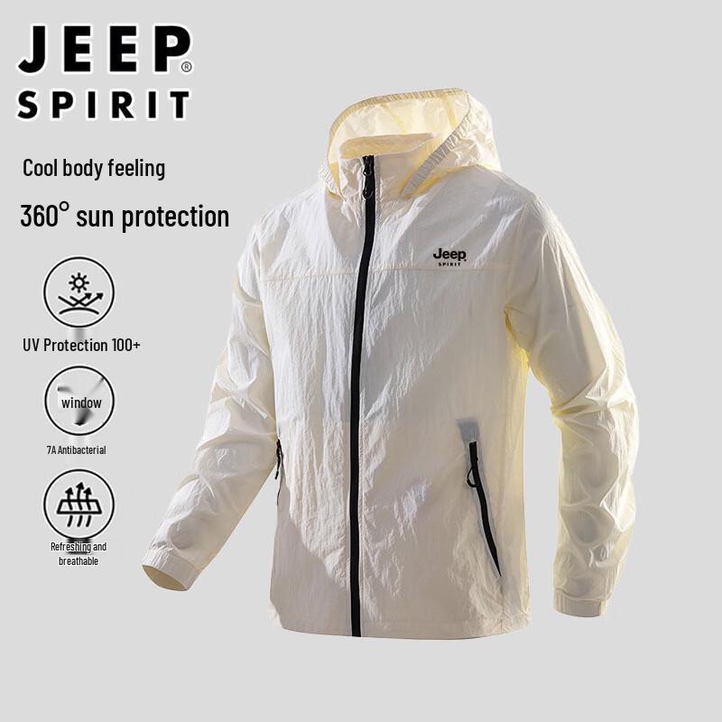 JEEP SPIRIT Unisex Summer Ice Silk Quick Dry UPF50+ Sun Protection Jacket M