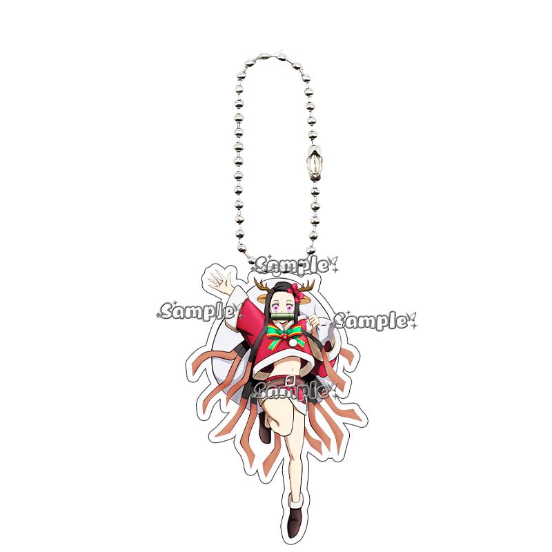 Anime Fashion Kamado Nezuko Cartoon Acrylic Keychain Pendant Charm Bag 5cm Jewelry Accessories Key Ring Gifts Toys for Friends